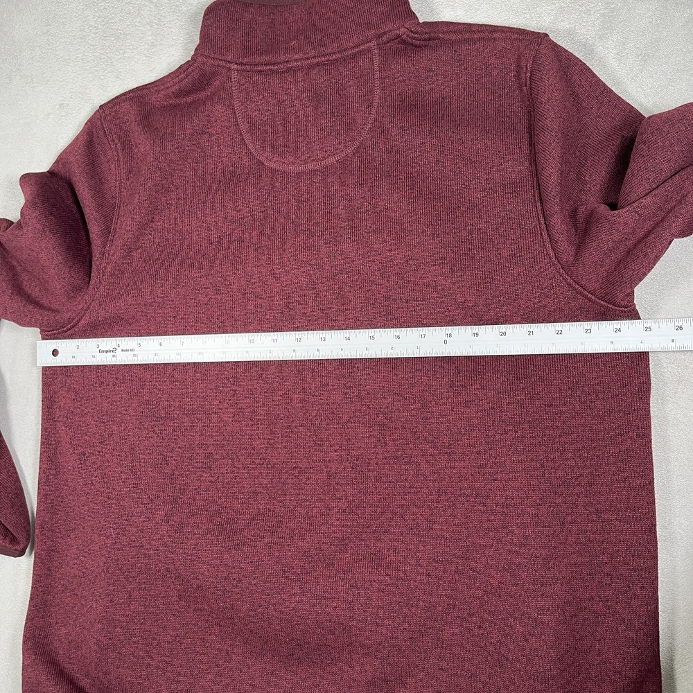 LL Bean Burgundy Red 1/4 Snap Katahdin Fleece Pullover Men XL-Tall Pockets-EUC - Picture 8 of 9